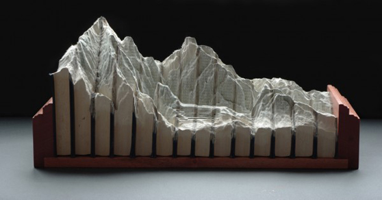 Landscapes Carved Into Books By Guy Laramee - The Great Wall